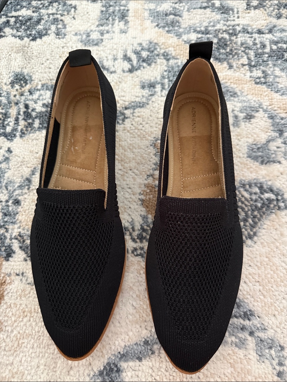 Black Knit Slip-On Women's Loafers
